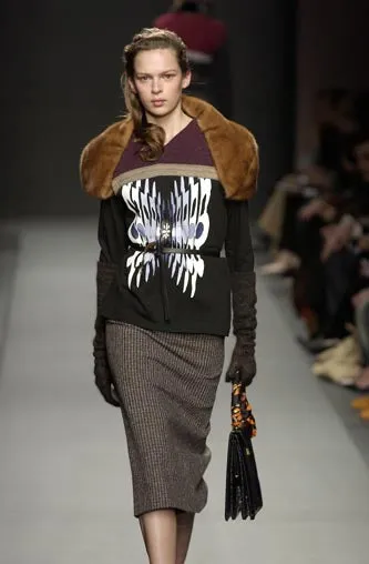 2003 Psychedelic Print T-Shirt with Melange Wool Trims in Vintage Jersey