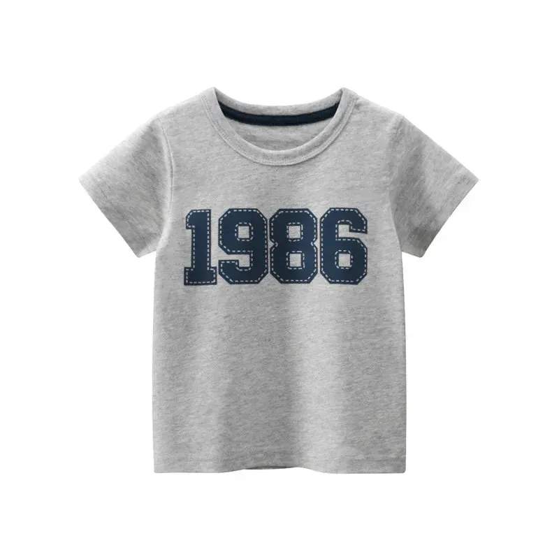 2024 Summer New Children's Clothing Leaf Letter Print Kids Clothes Boys Short Sleeve T-shirt Cotton Tops Tee Shirts Dropshipping