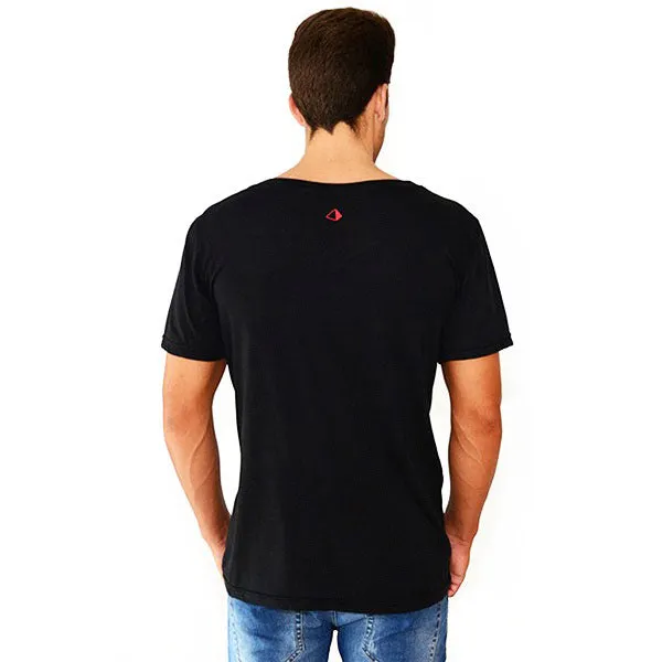 Amnesia Ibiza Pyramid Cut Men's Black V-Neck T-shirt