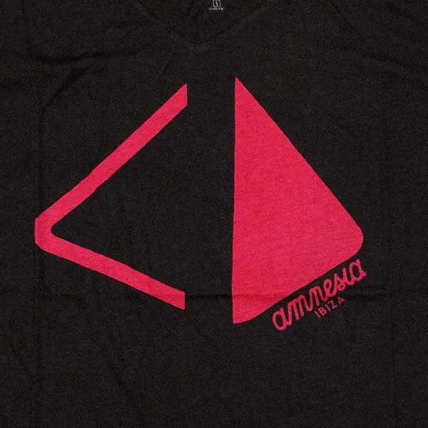 Amnesia Ibiza Pyramid Cut Men's Black V-Neck T-shirt