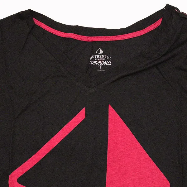 Amnesia Ibiza Pyramid Cut Men's Black V-Neck T-shirt