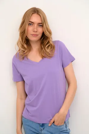 BASIC V NECK LAVENDER T SHIRT