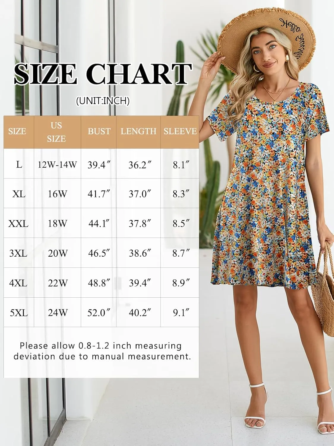 BELAROI Womens Summer Casual T Shirt Dress Loose Swing Tunic Dress Short Sleeve Sundress with Pockets