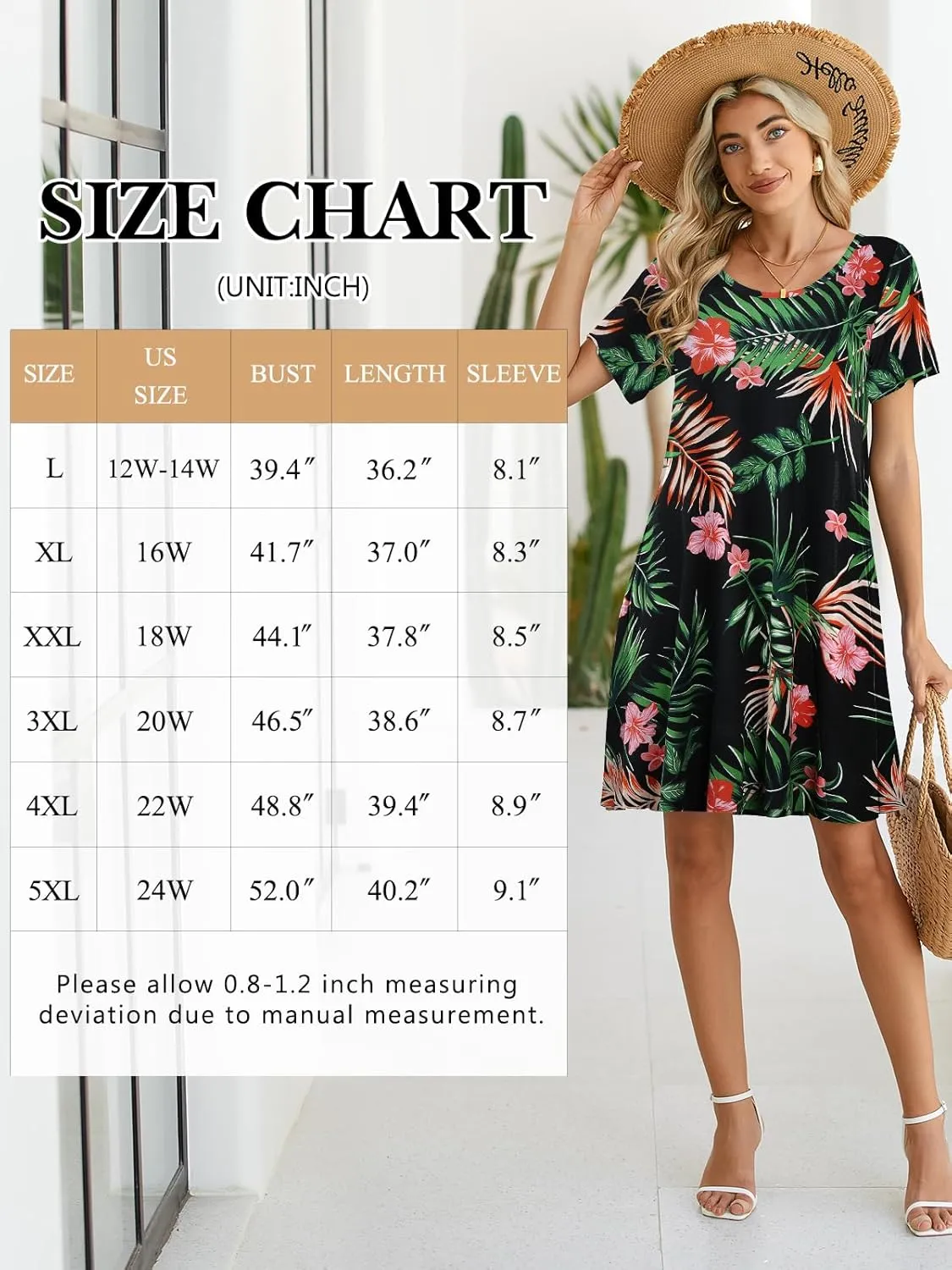 BELAROI Womens Summer Casual T Shirt Dress Loose Swing Tunic Dress Short Sleeve Sundress with Pockets