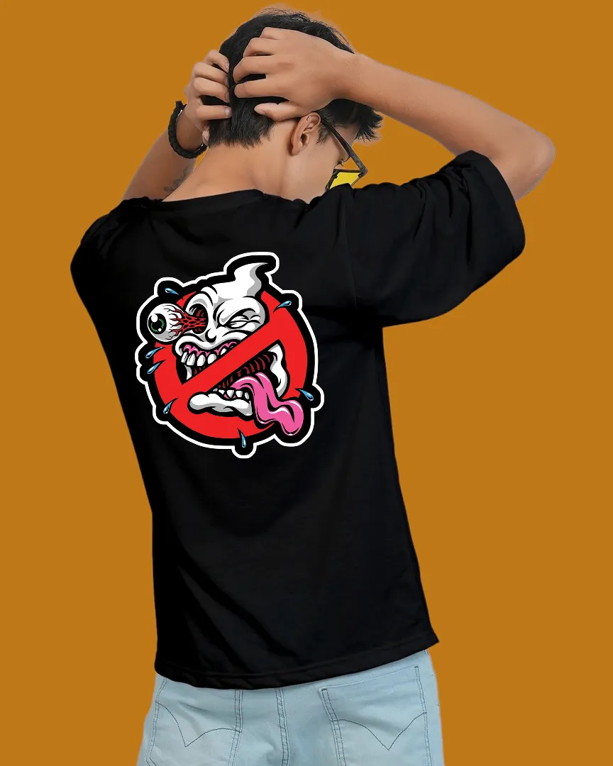 Black Oversized Printed Men's T-Shirt