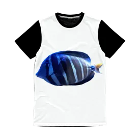 Blue Striped Fish Classic Sublimation Panel T-Shirt