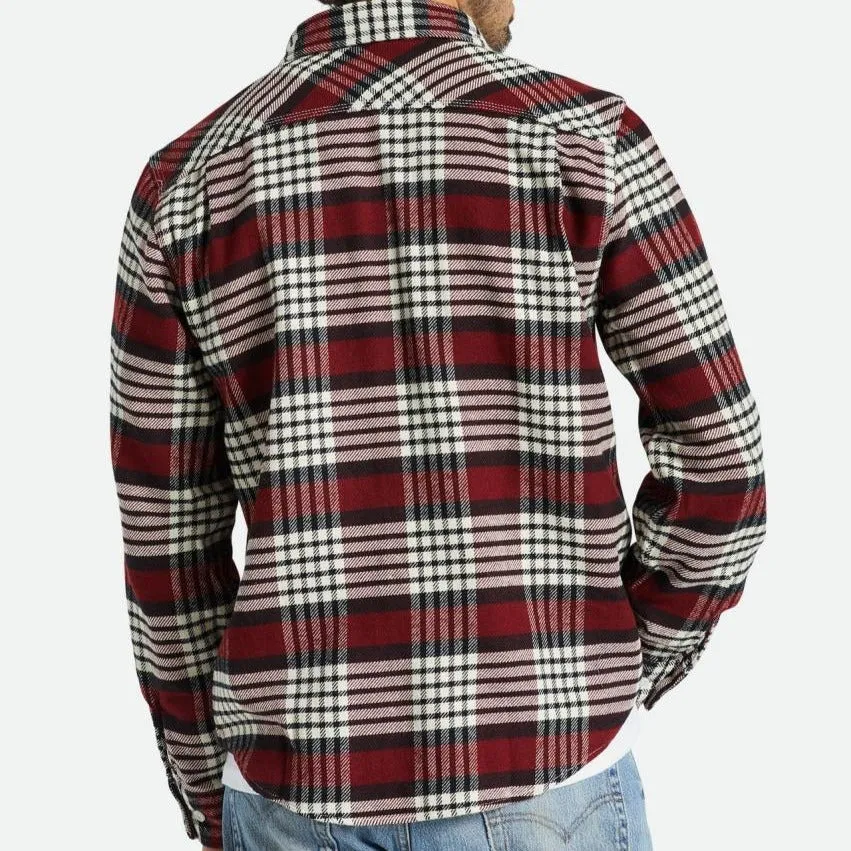 BRIXTON BOWERY FLANNEL ISLAND BERRY/WHITECAP/BLACK