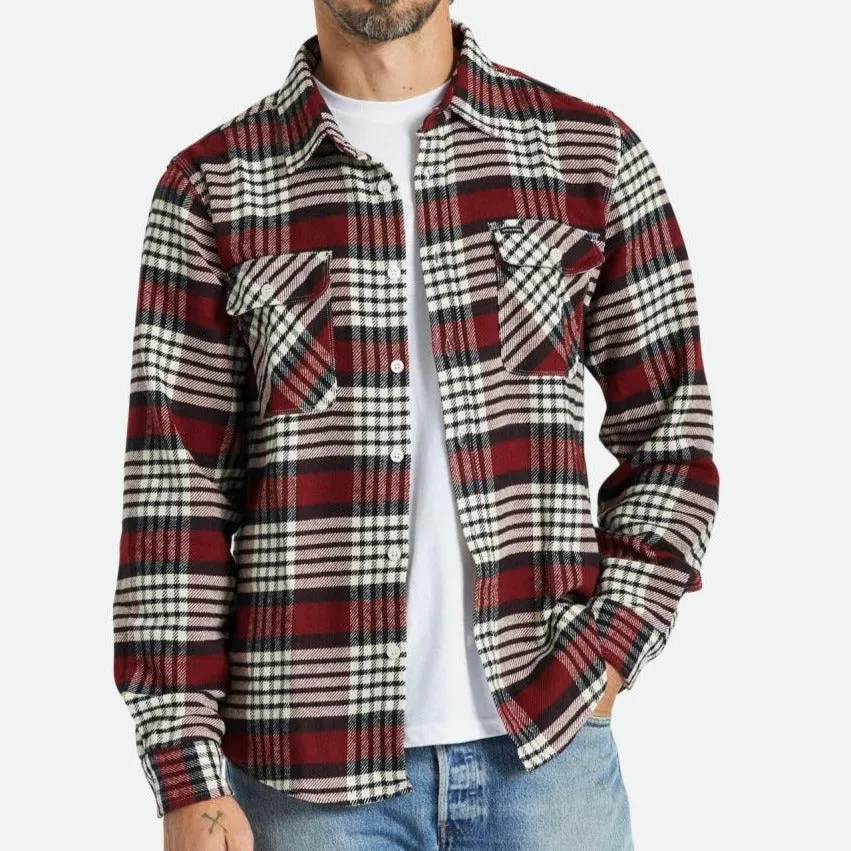 BRIXTON BOWERY FLANNEL ISLAND BERRY/WHITECAP/BLACK
