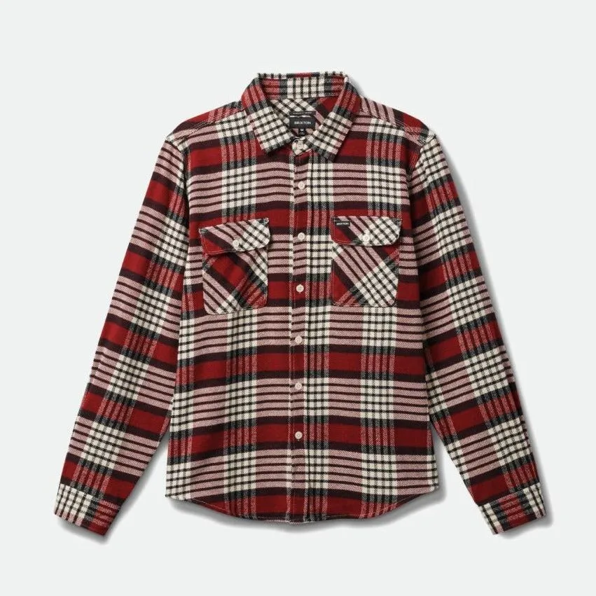 BRIXTON BOWERY FLANNEL ISLAND BERRY/WHITECAP/BLACK