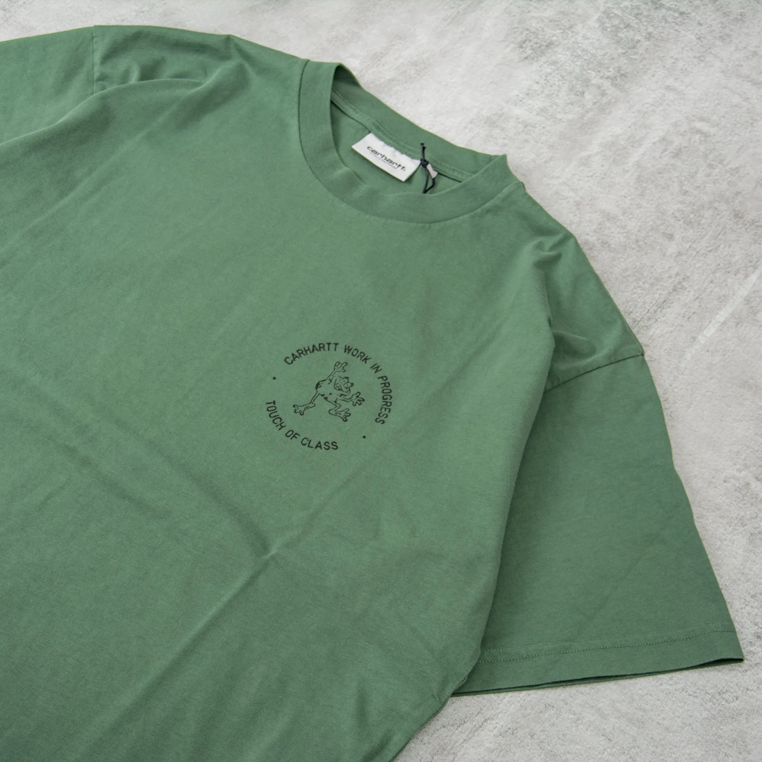 Carhartt WIP Stamp Tee - Duck Green / Black Stonewashed
