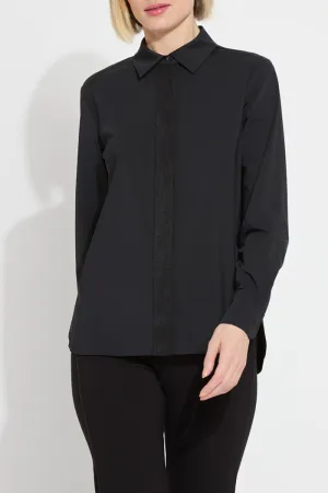 Connie Micro Beaded Shirt - Black