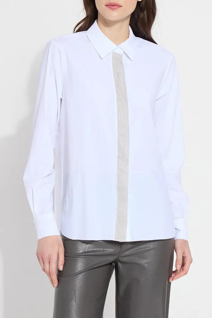 Connie Micro Beaded Shirt - White