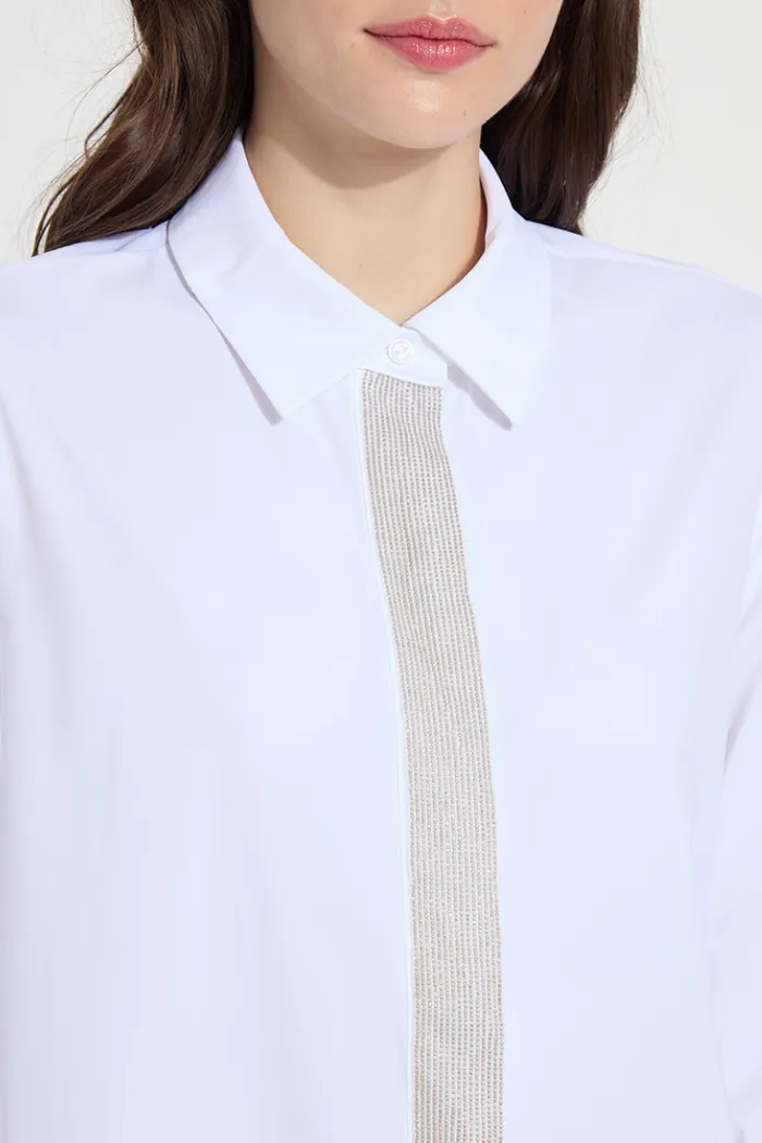 Connie Micro Beaded Shirt - White