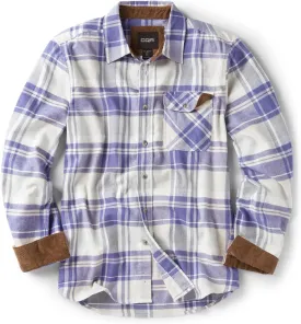 CQR Men's All Cotton Flannel Shirt, Long Sleeve Casual Button Down Plaid Shirt, Brushed Soft Outdoor Tactical Work Shirts