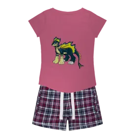 Doffis Women's Sleepy Tee and Flannel Short