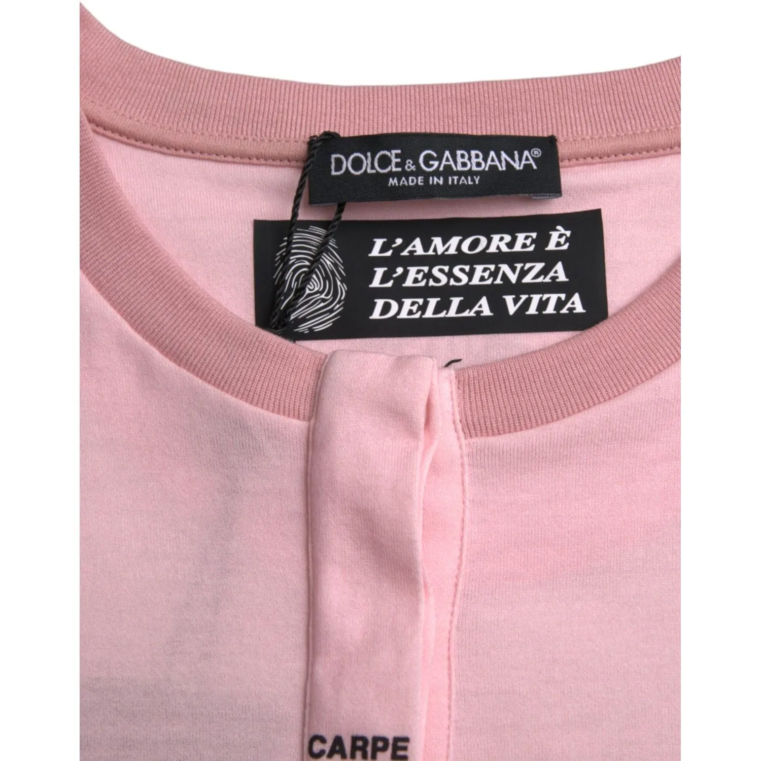 Dolce & Gabbana Pink Floral Print Cotton Short Sleeves T-shirt
