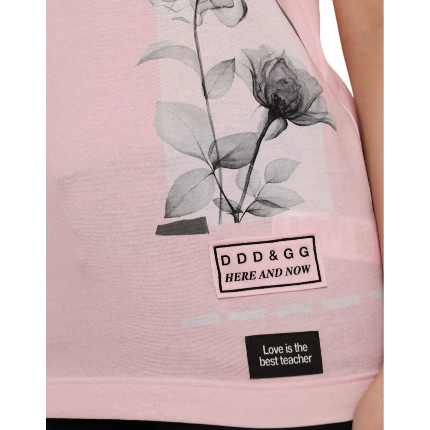 Dolce & Gabbana Pink Floral Print Cotton Short Sleeves T-shirt