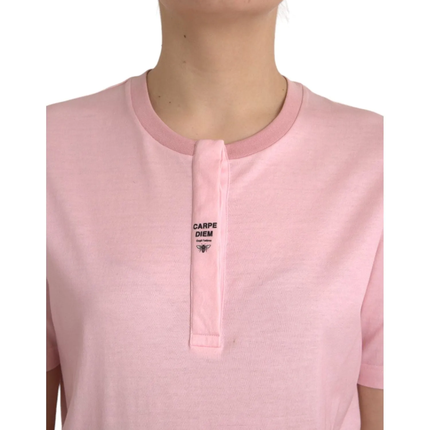 Dolce & Gabbana Pink Floral Print Cotton Short Sleeves T-shirt