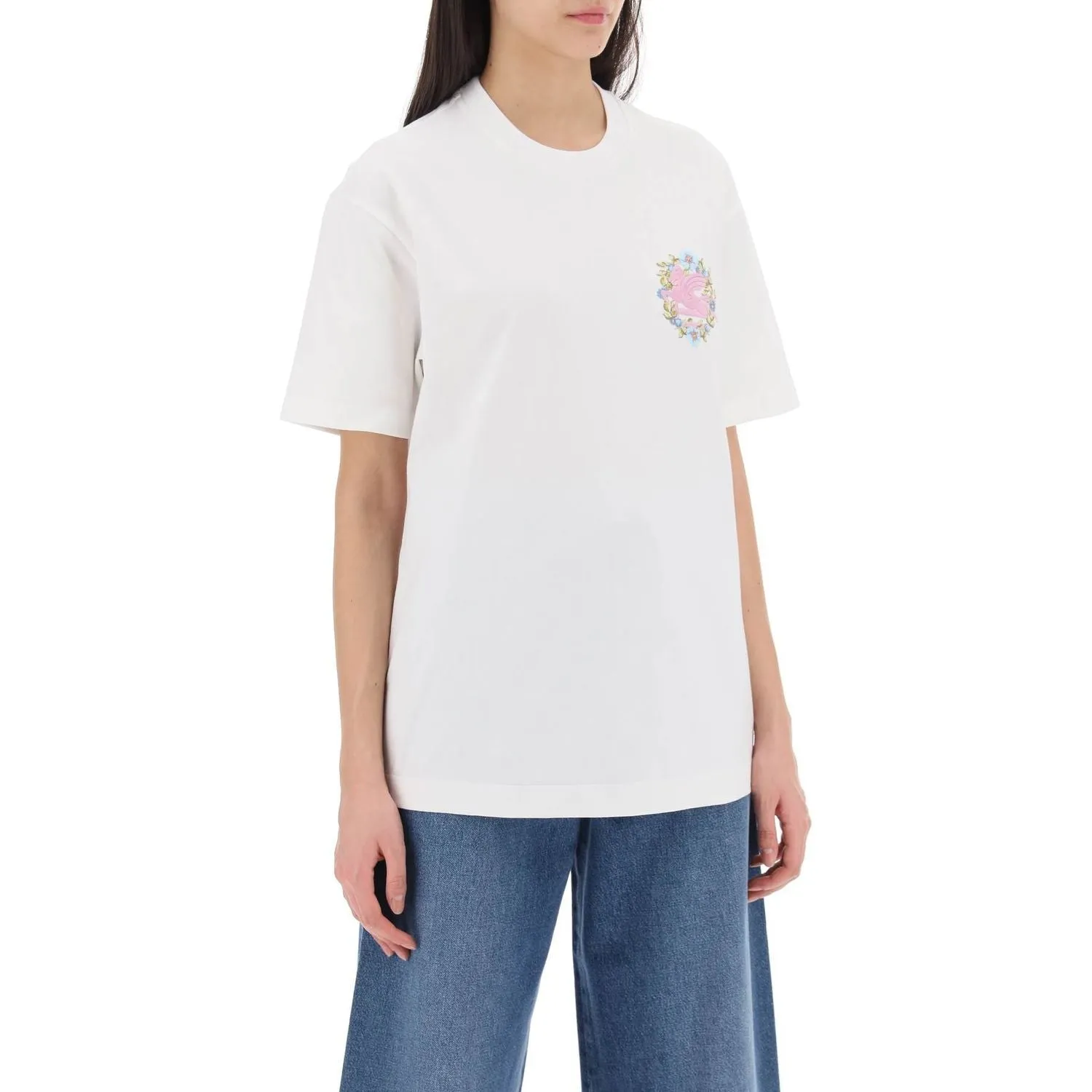 Etro floral pegasus embroidered t-shirt