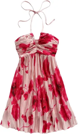 Floerns Women's Tie Dye Sleeveless Halter Dress Milkmaid Flare Hem Boho Dress