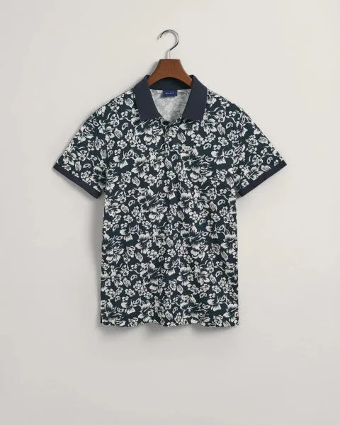 FLORAL PRINT SS PIQUE