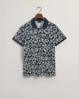 FLORAL PRINT SS PIQUE