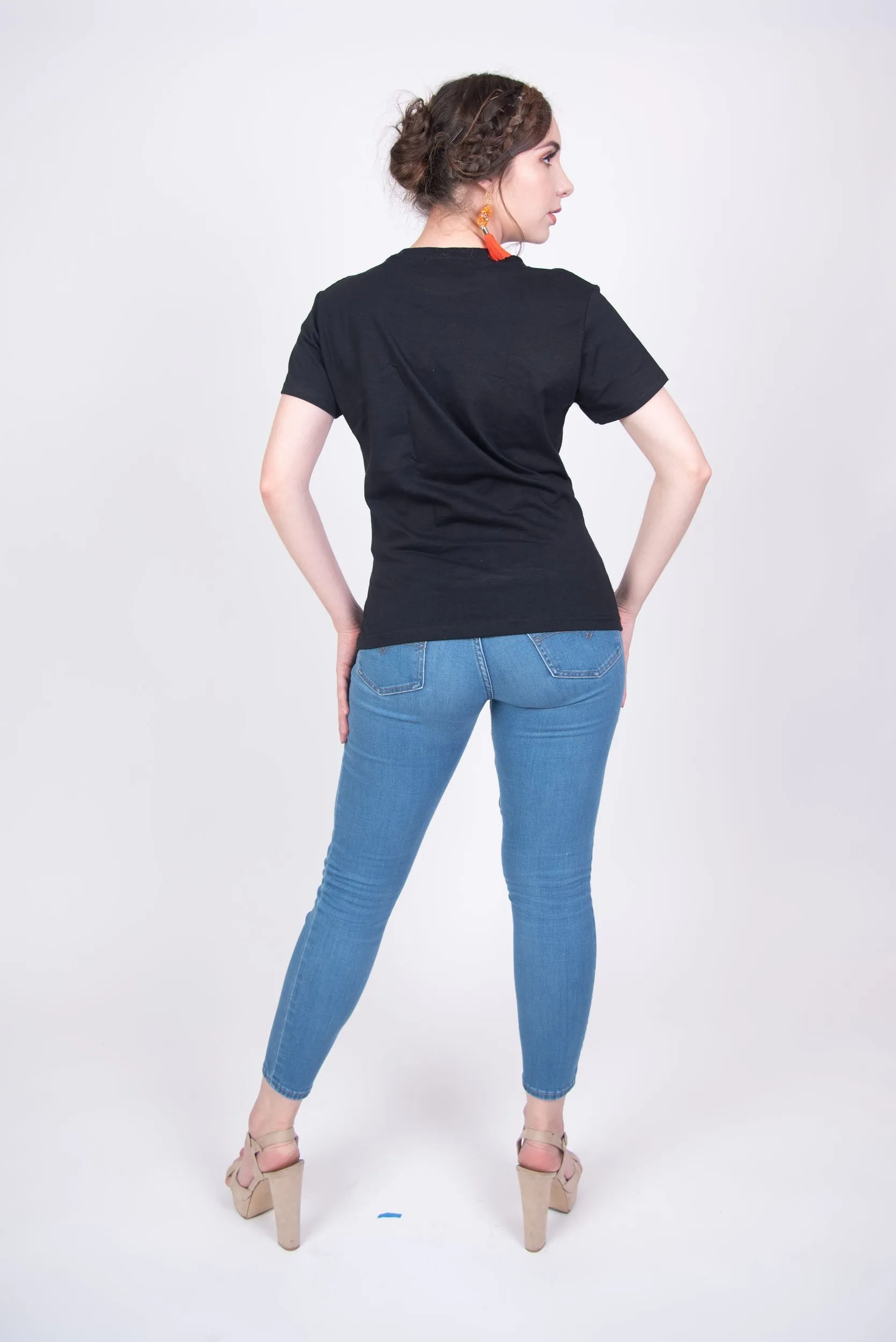 Frida Serape Black Embellished T-Shirt