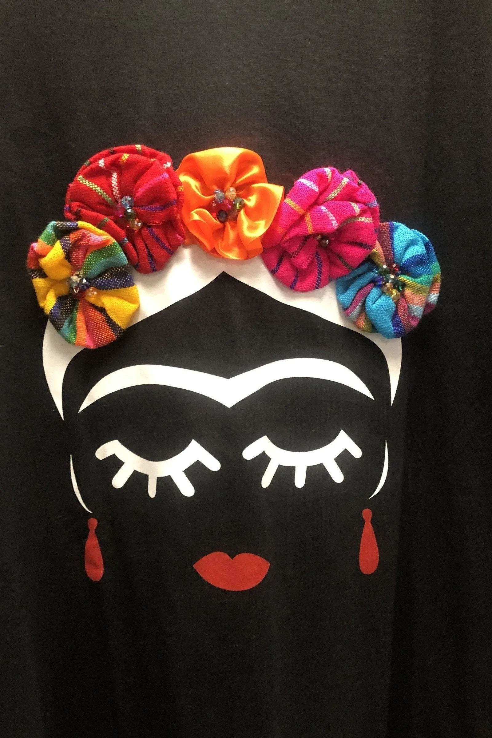 Frida Serape Black Embellished T-Shirt