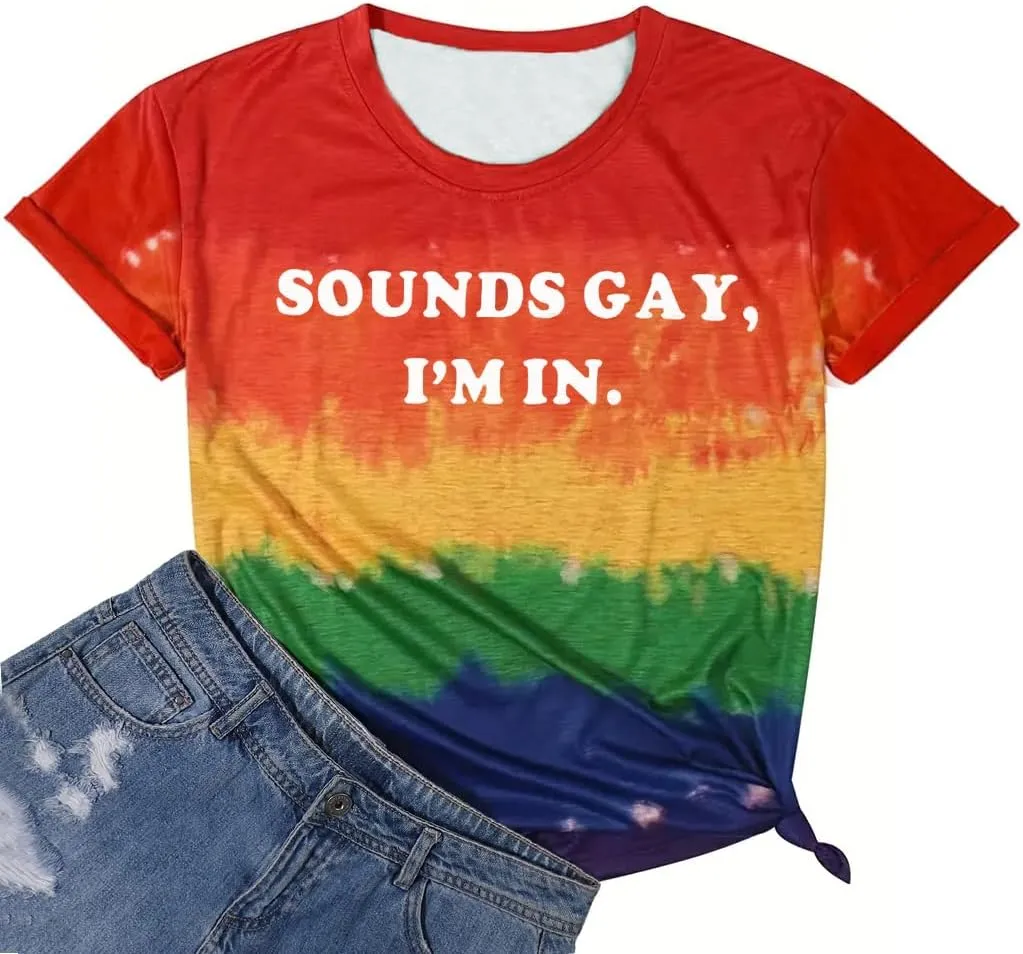 Gay Pride Shirts Women LGBTQ Lesbian Equality Rainbow Graphic Love Wins T Shirt Casual Short Sleeve Tops Tee