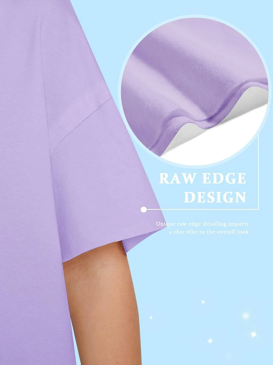 Girls Fashion Raw Hem Oversized T Shirts Summer Short Sleeve Tops Tees Shirt 5-14 Years