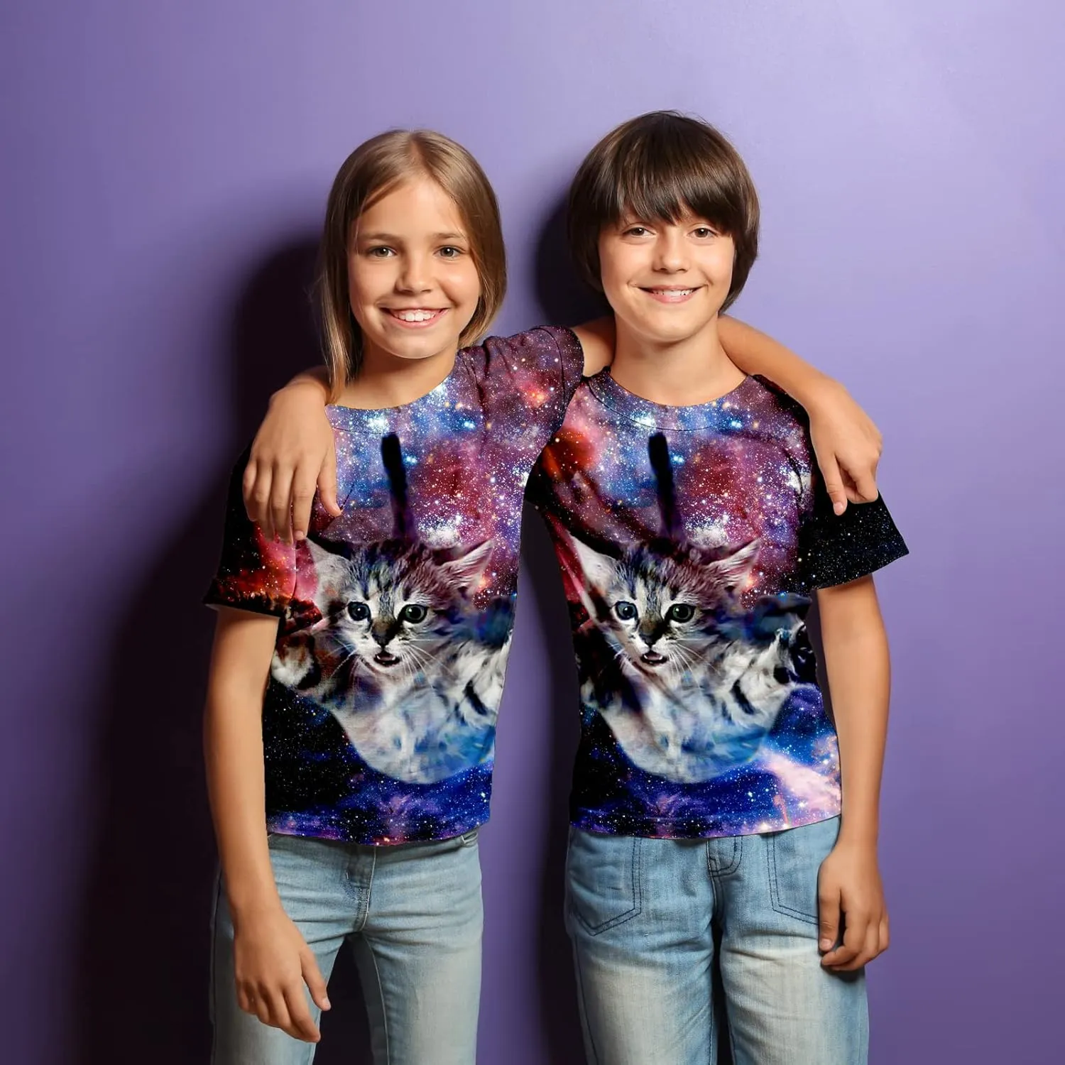 Kids Tie Dye Shirt 6-18 Years Children Hippies Senior Tie-Dye Tee Tshirt for Boys' Girls'