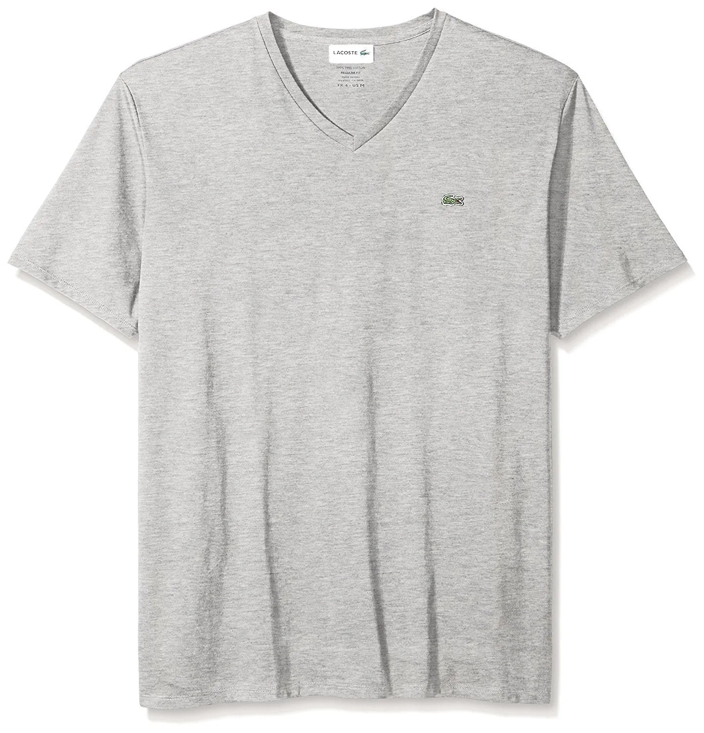 Lacoste Men's Short Sleeve V-Neck Pima Jersey T-Shirt