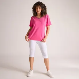 Ladies Beaded Neck T-Shirt