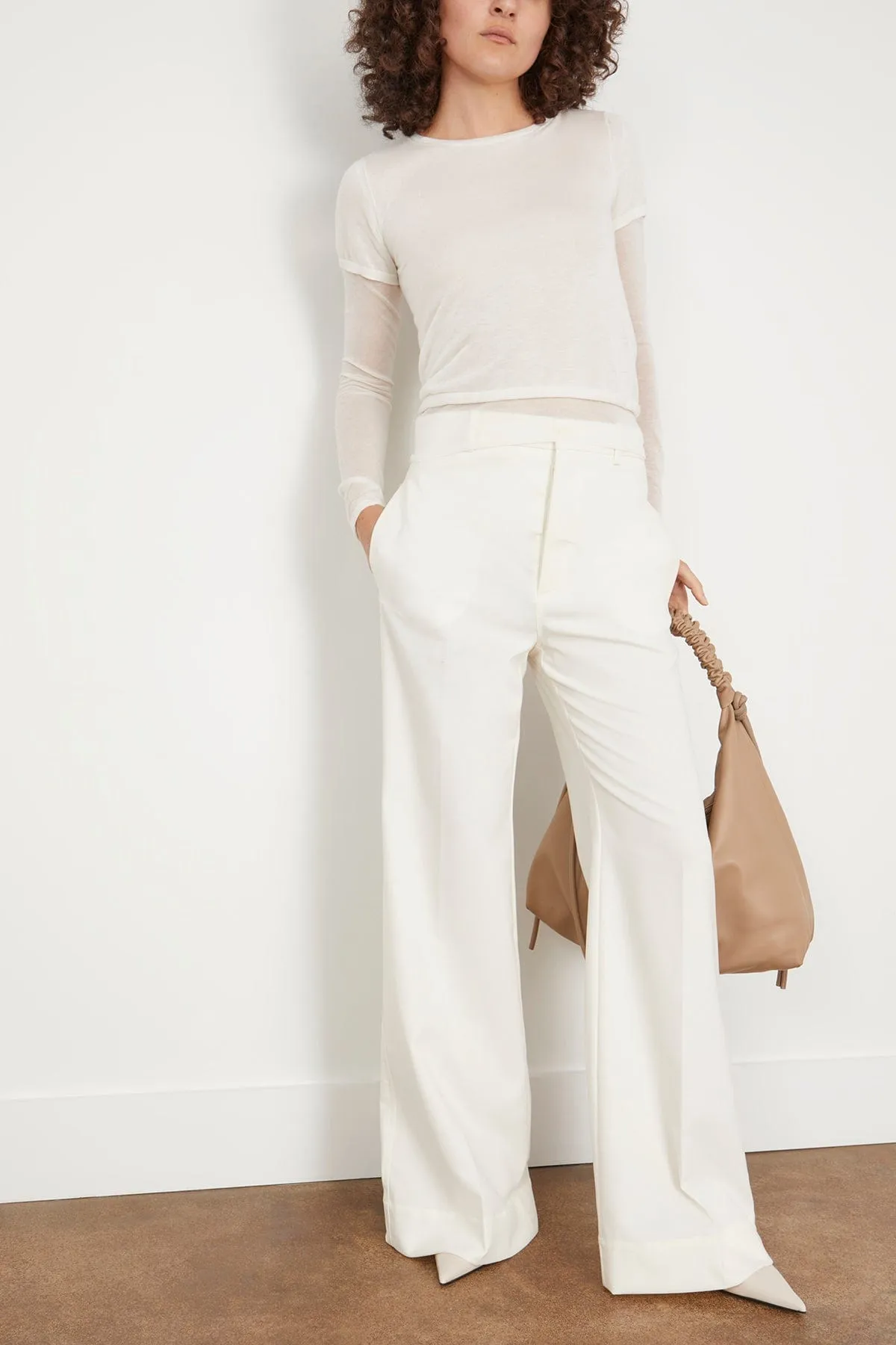 Layered Knit Tee in Talc