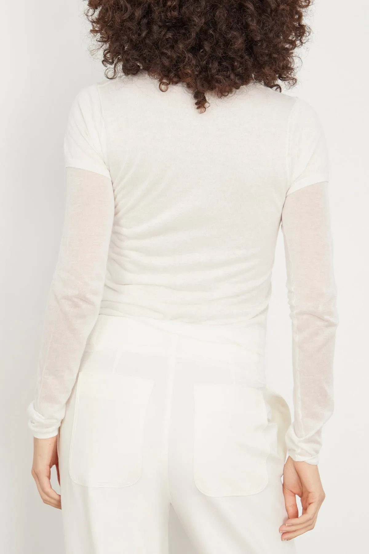 Layered Knit Tee in Talc