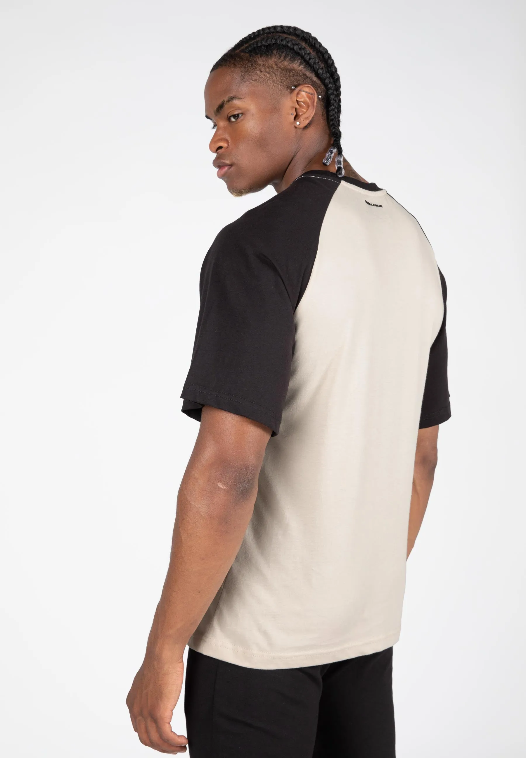 Logan Oversized T-Shirt -Beige/Black