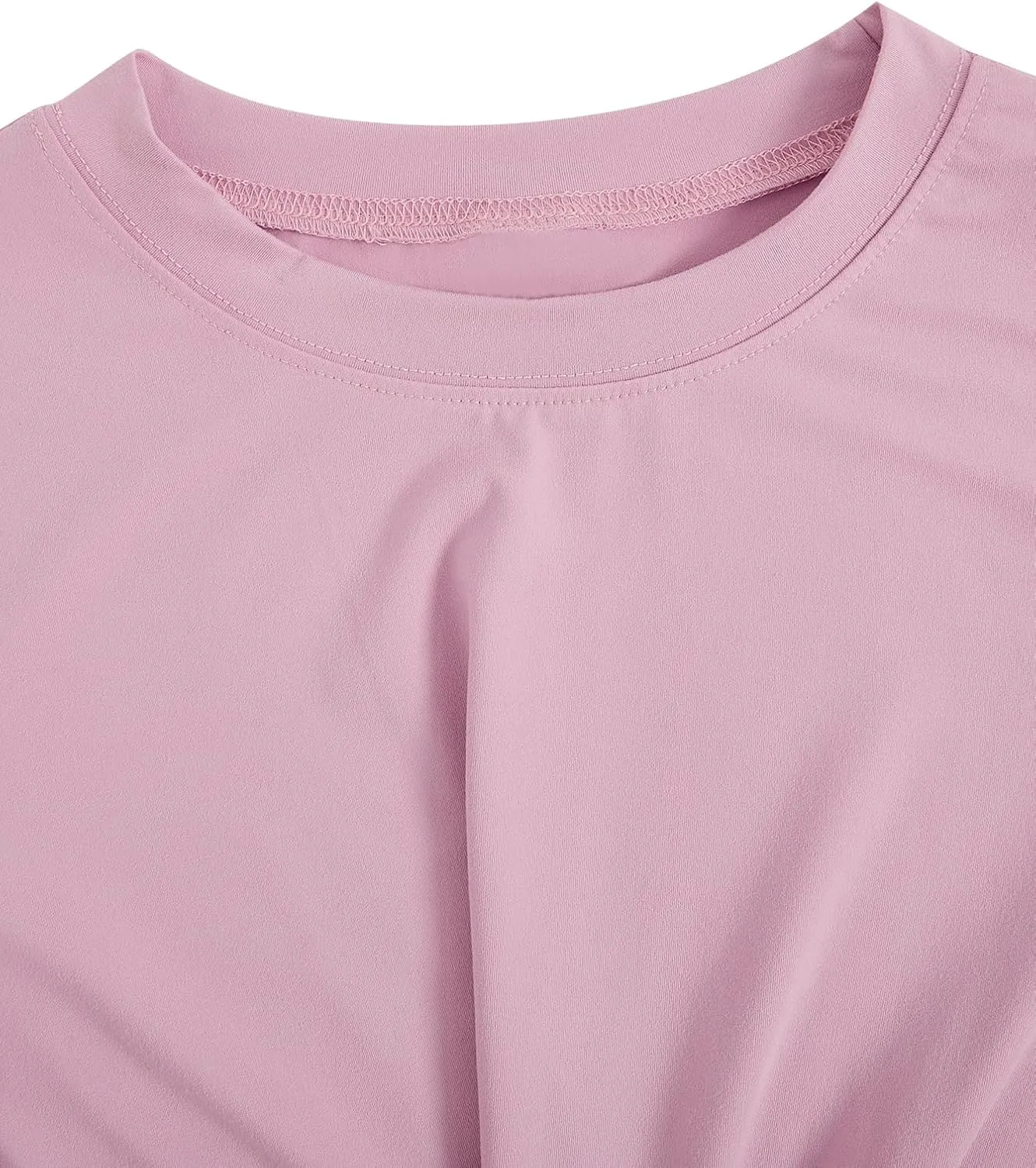 MakeMeChic Women's Summer Crop Top Solid Short Sleeve Twist Front Tee T-Shirt