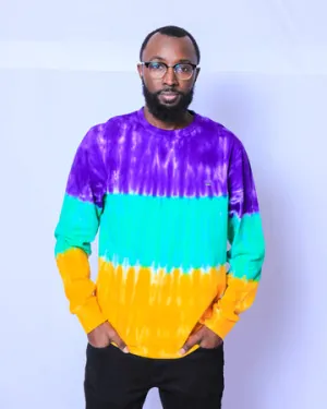 Mardi Gras Adult LS Tie Dye shirt