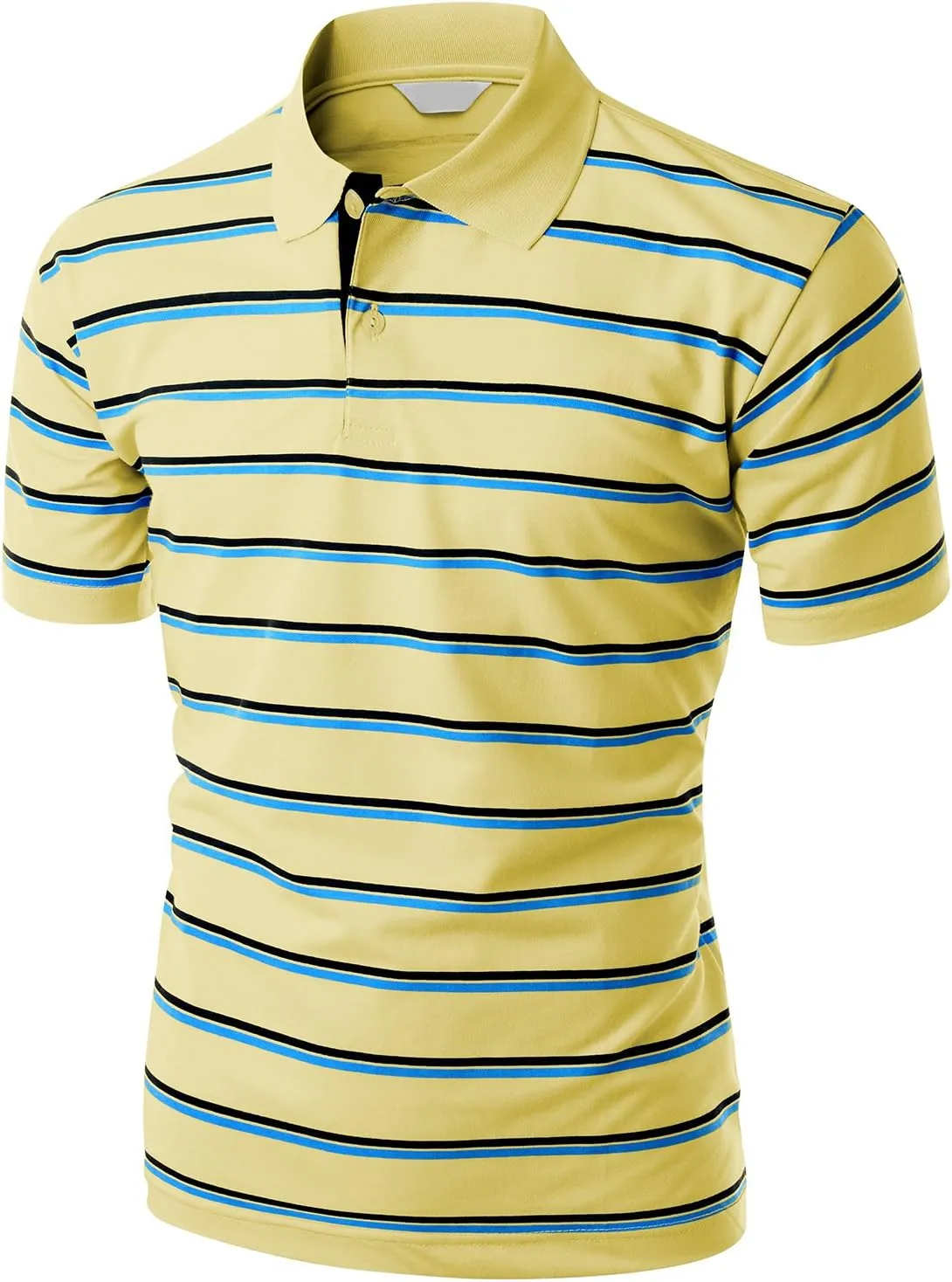 Men's 180-200 TC Silket Striped Polo Dri Fit Collar T-Shirt