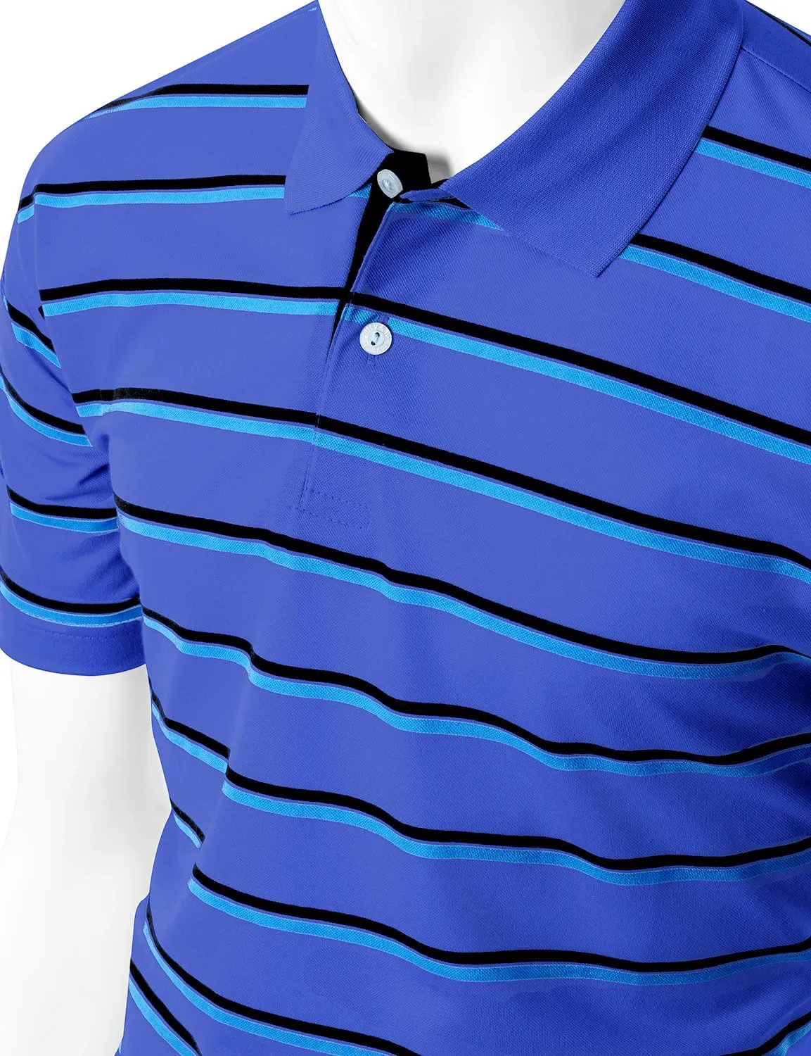 Men's 180-200 TC Silket Striped Polo Dri Fit Collar T-Shirt