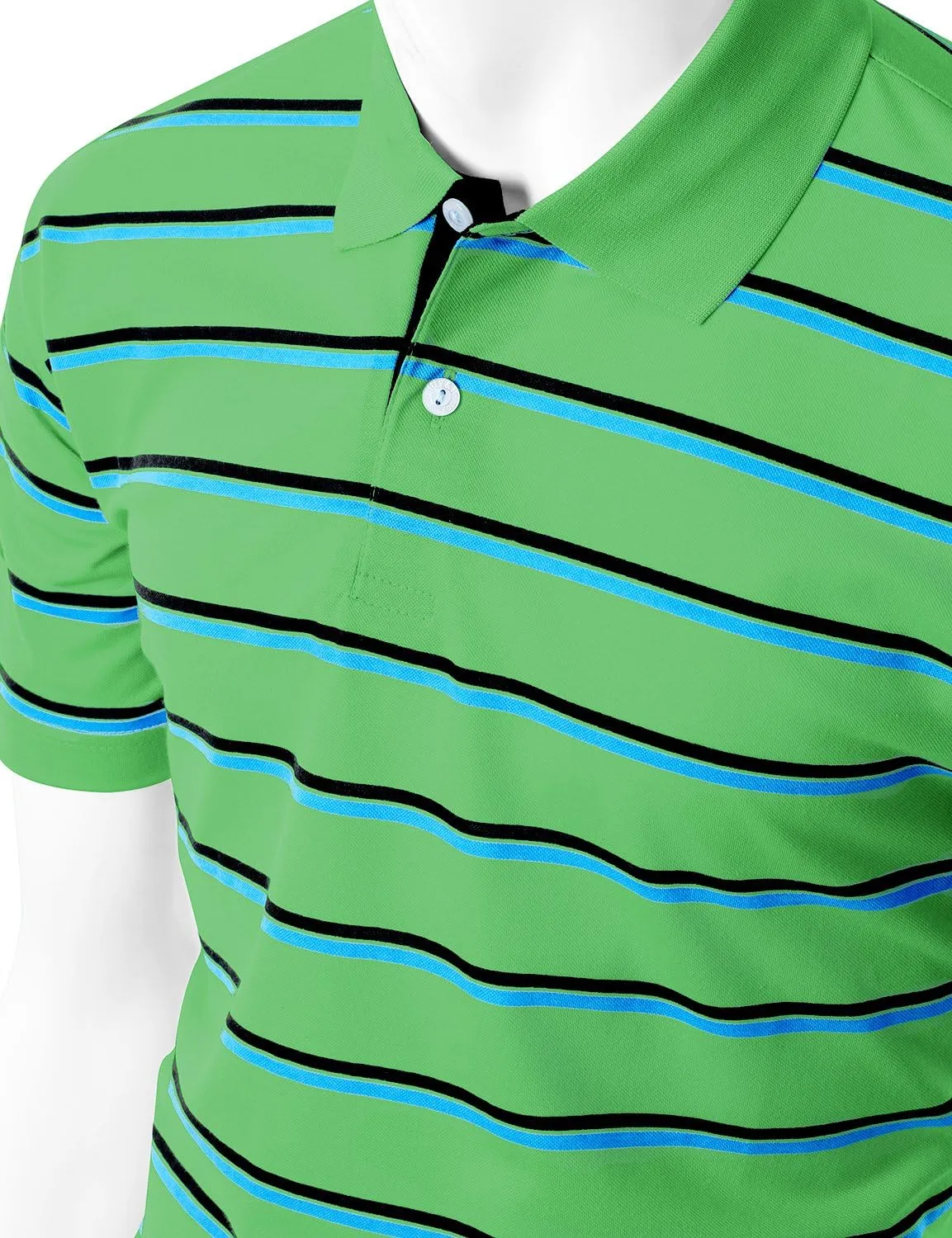Men's 180-200 TC Silket Striped Polo Dri Fit Collar T-Shirt