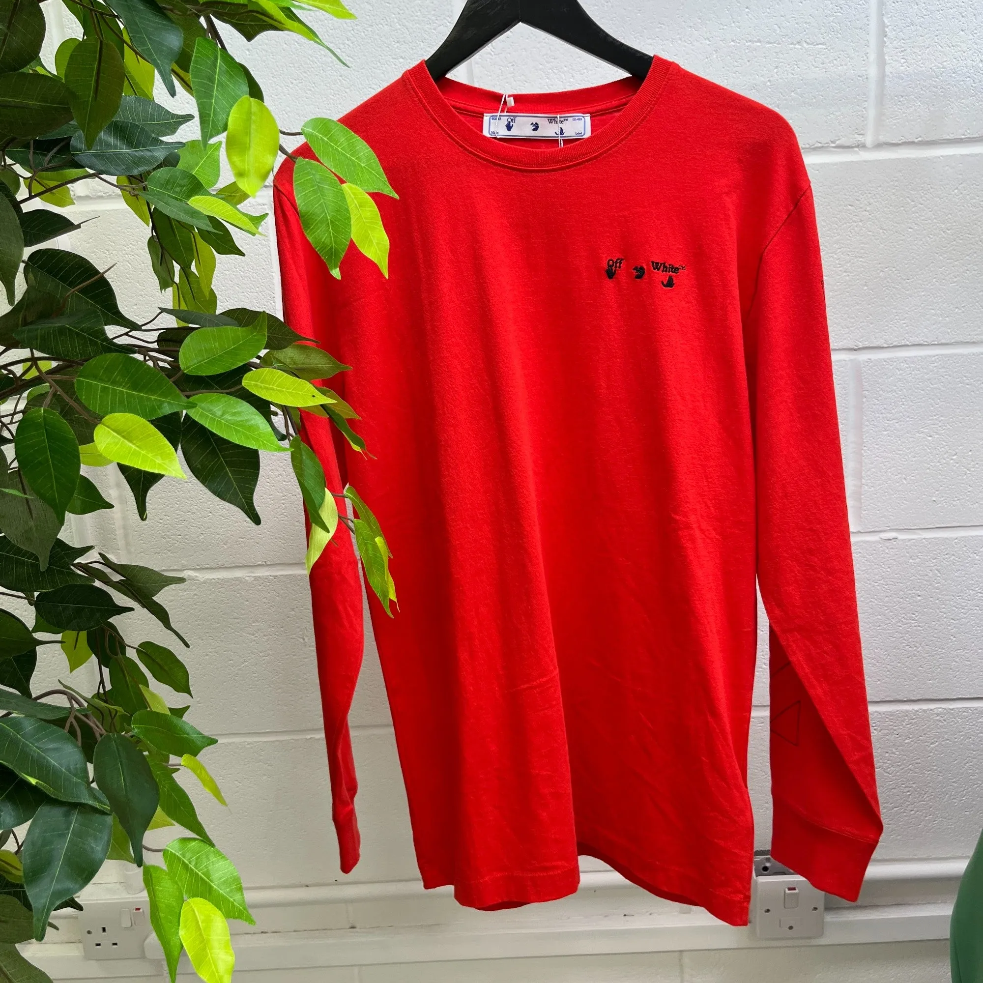 Men's Logo Long Sleeve T-Shirt Red Size M