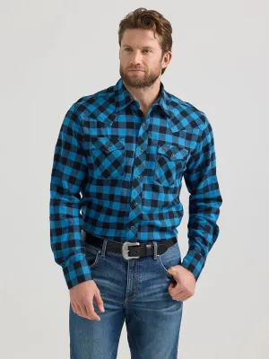 Men's Wrangler Retro Blue/Black Flannel Shirt