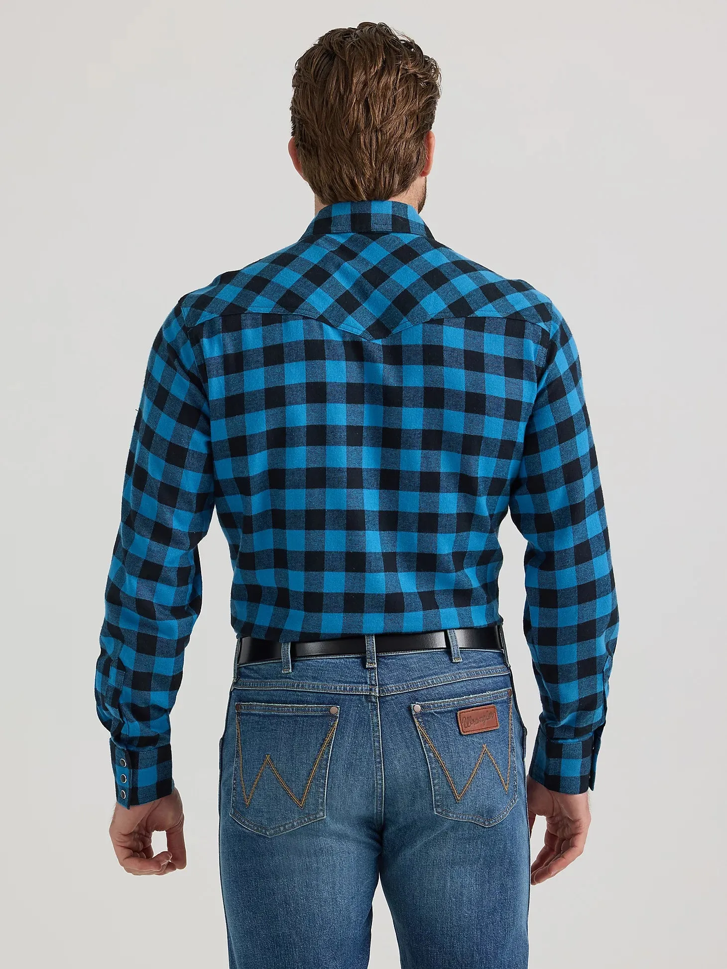 Men's Wrangler Retro Blue/Black Flannel Shirt