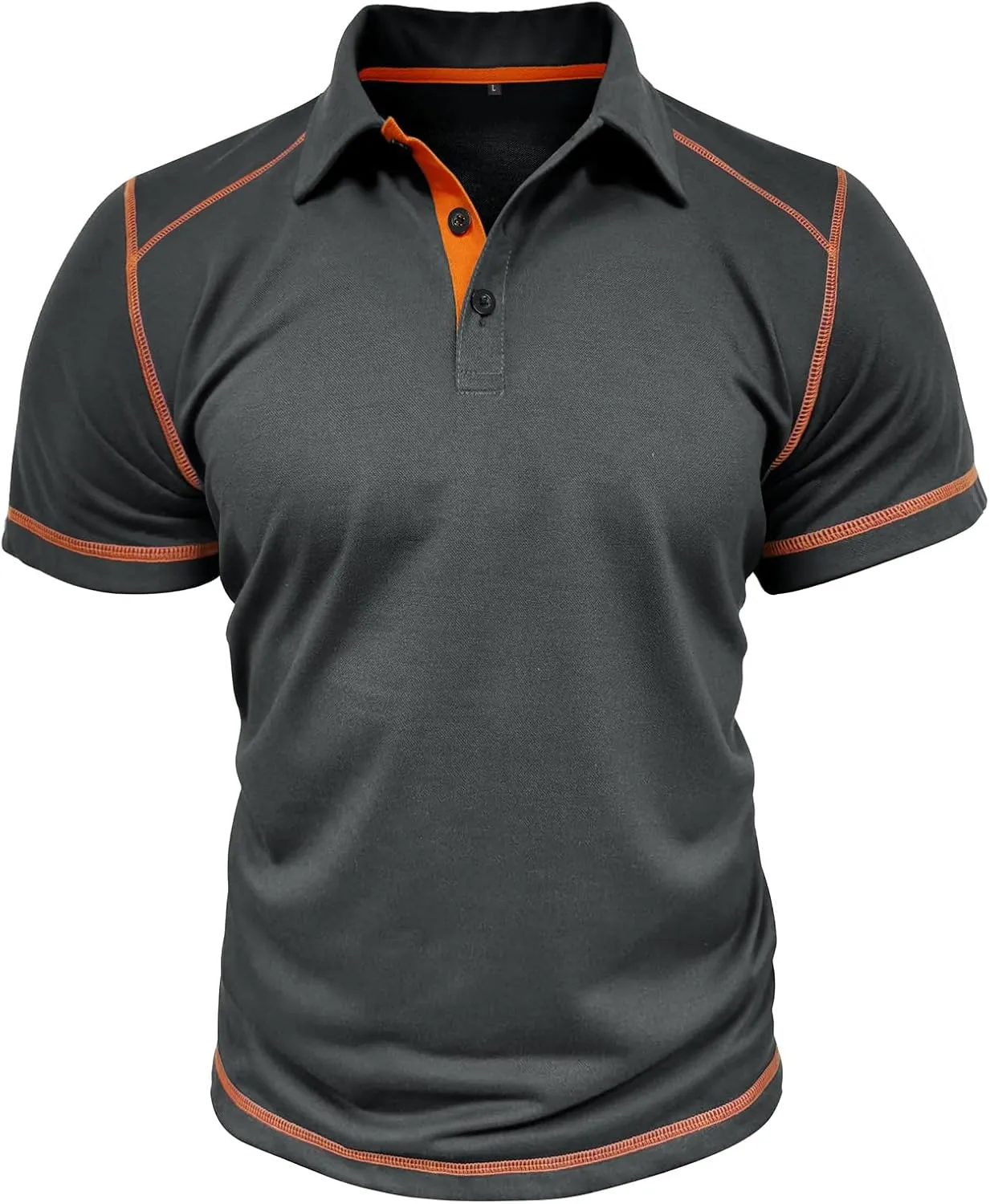 Nuofengkudu Men's Polo Shirts Short Sleeve Slim Fit Tops Color Block Casual Golf T-Shirt