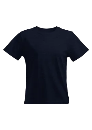 Perfect TShirt Co Women's Short Sleeve Crew Neck Heather Relax Fit in Navy