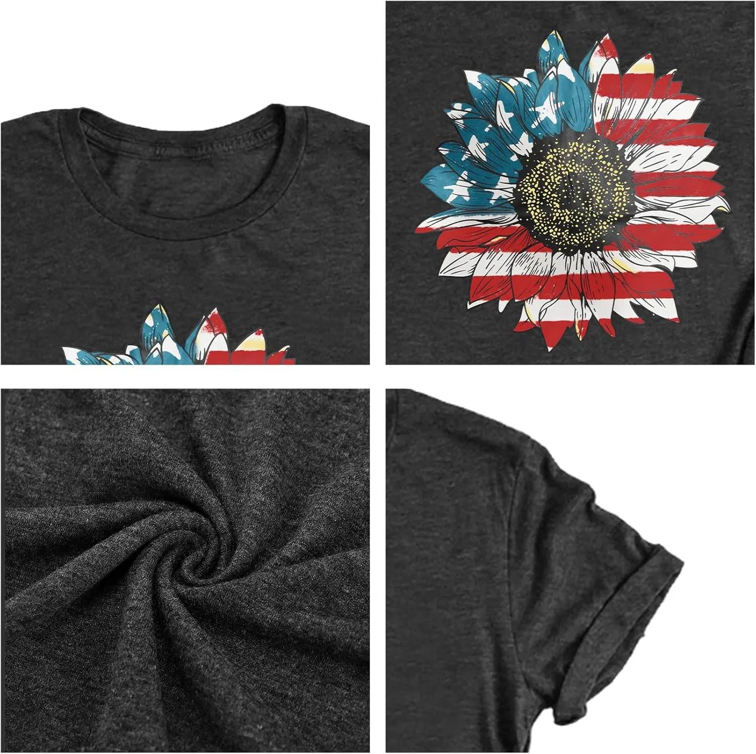 Plus Size American Flag Shirts Women Patriotic Shirts USA Flag Graphic T-Shirt 4th of July Tee Tops