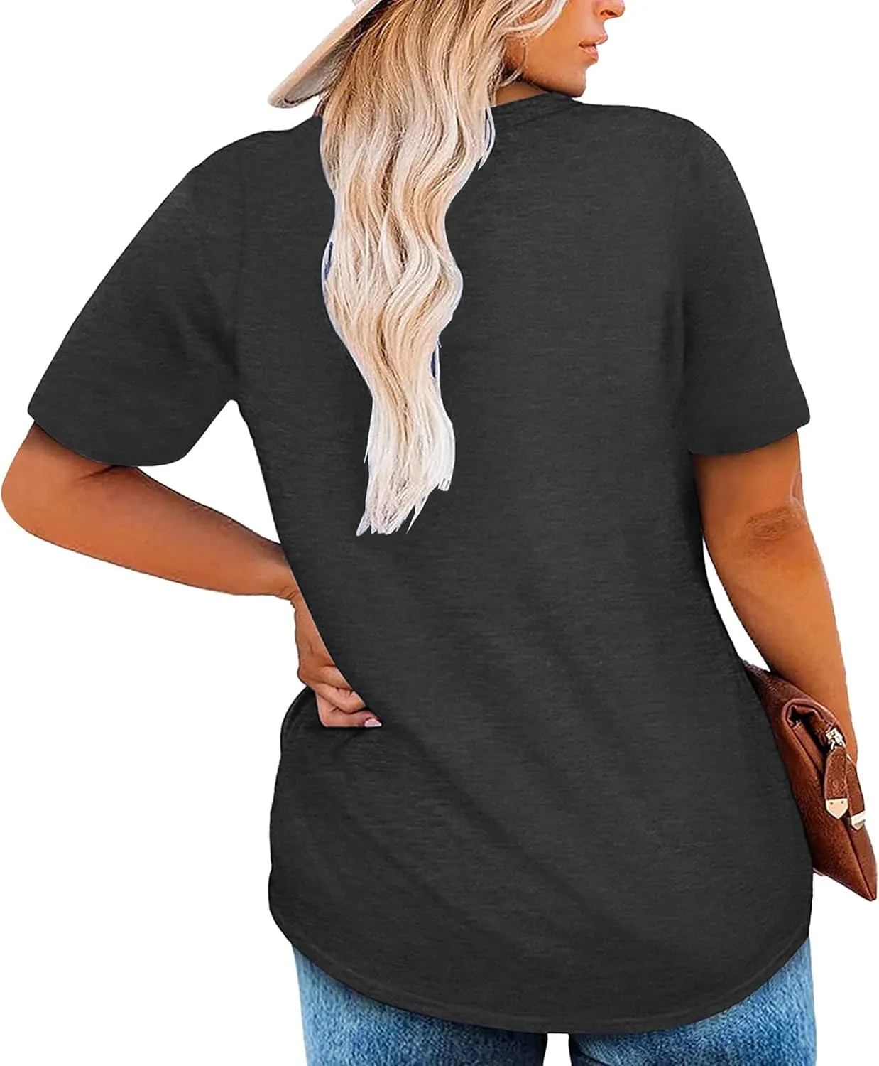 Plus Size American Flag Shirts Women Patriotic Shirts USA Flag Graphic T-Shirt 4th of July Tee Tops