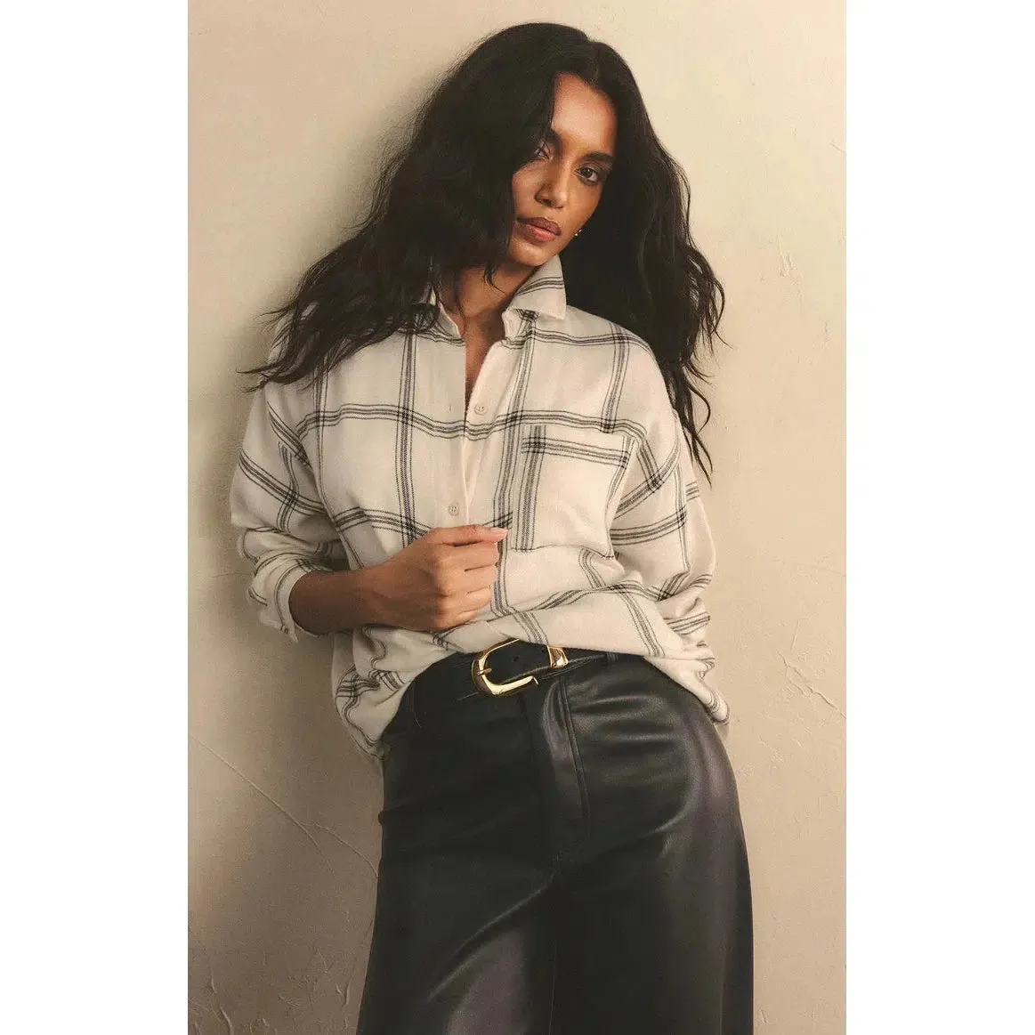 RIVER PLAID BUTTON UP
