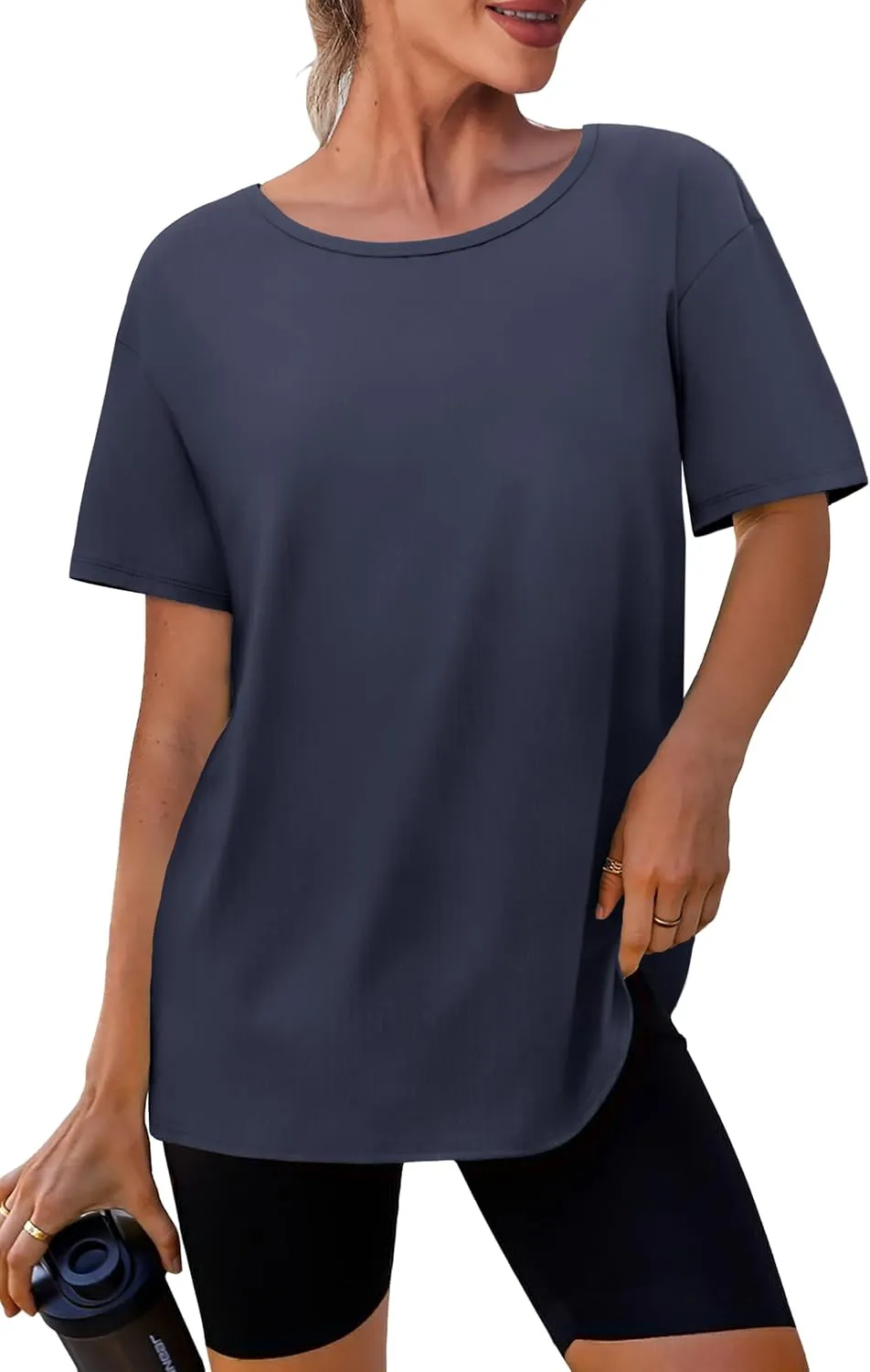 SAMPEEL Womens Workout Tops Oversized T Shirts Loose Fit Crewneck Short Sleeve Summer Sun Protection UPF 50 